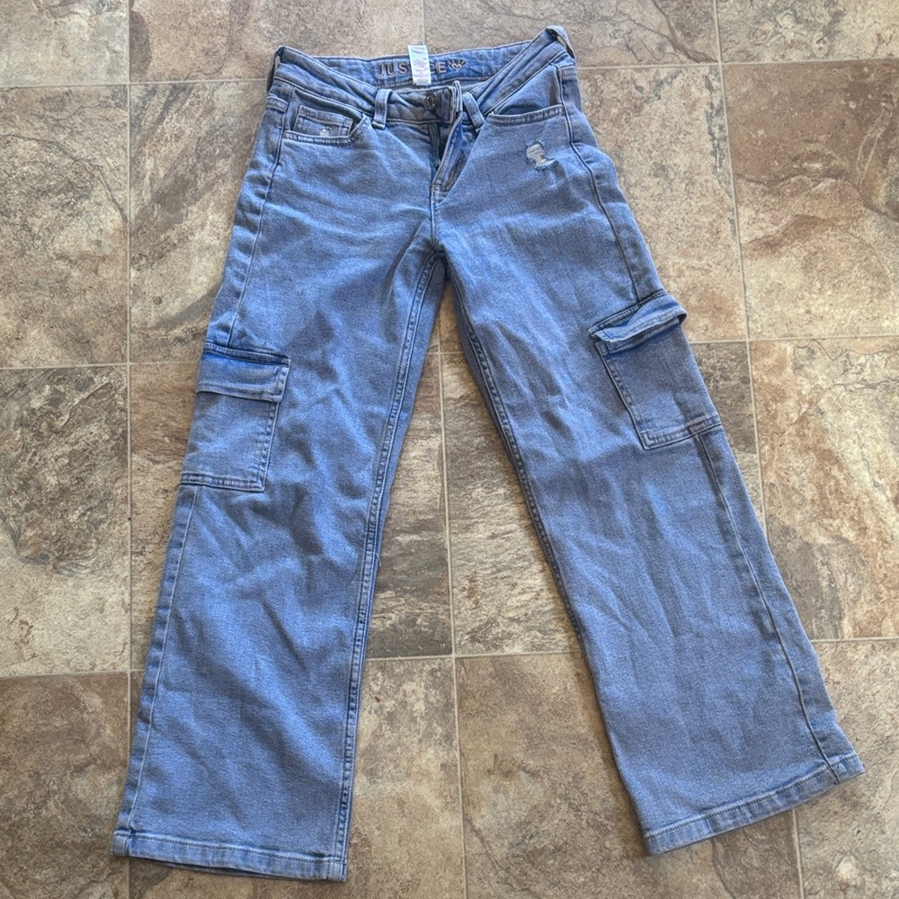 Justice Blue Cargo Jeans for Kids